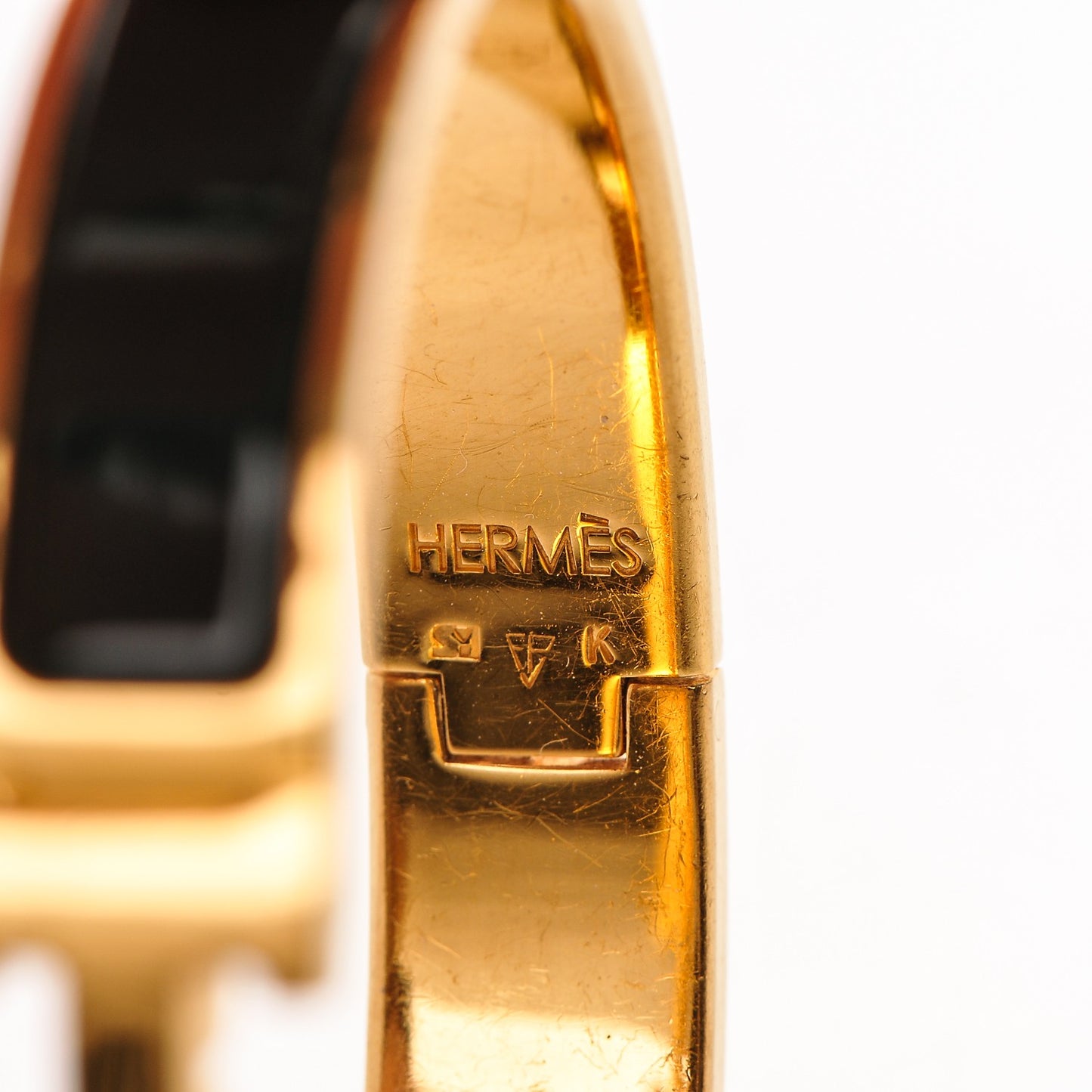 Enamel Narrow Clic Clac H Bracelet PM Black