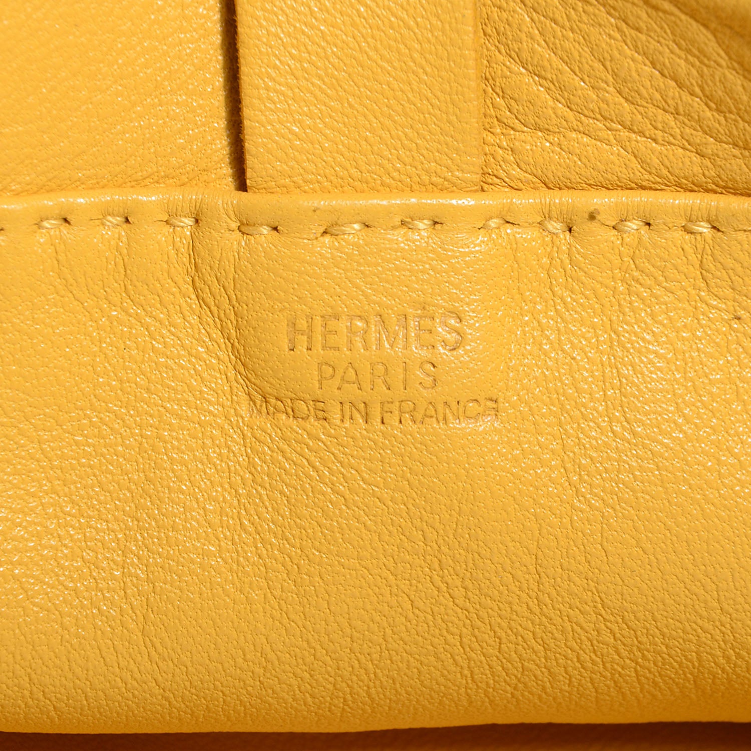 Hermes Lambskin Clou De Selle Pouch Soleil 9 of 12