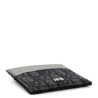 Christian Dior Oblique Jacquard Grained Calfskin Card Holder Black 4 of 10
