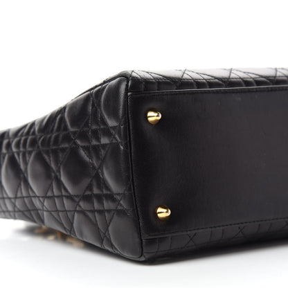 Christian Dior Lambskin Cannage Medium Lady Dior Black 7 of 11
