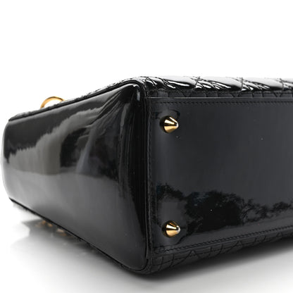 Christian Dior Patent Cannage Medium Lady Dior Black 8 of 9
