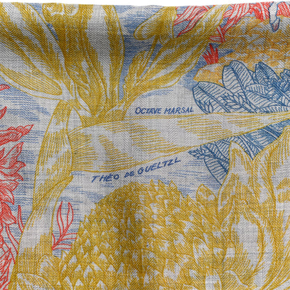 Hermes Cashmere Silk Faubourg Tropical Shawl 140 Gris Chine Rose 7 of 8