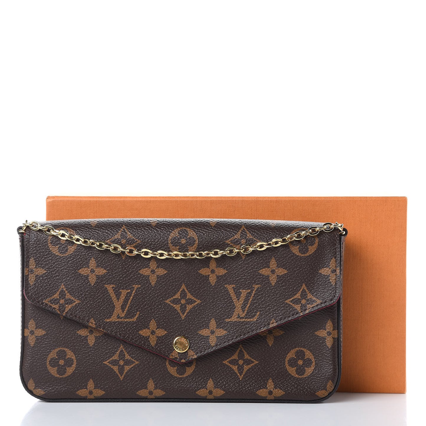 Monogram Pochette Felicie Chain Wallet Fuchsia