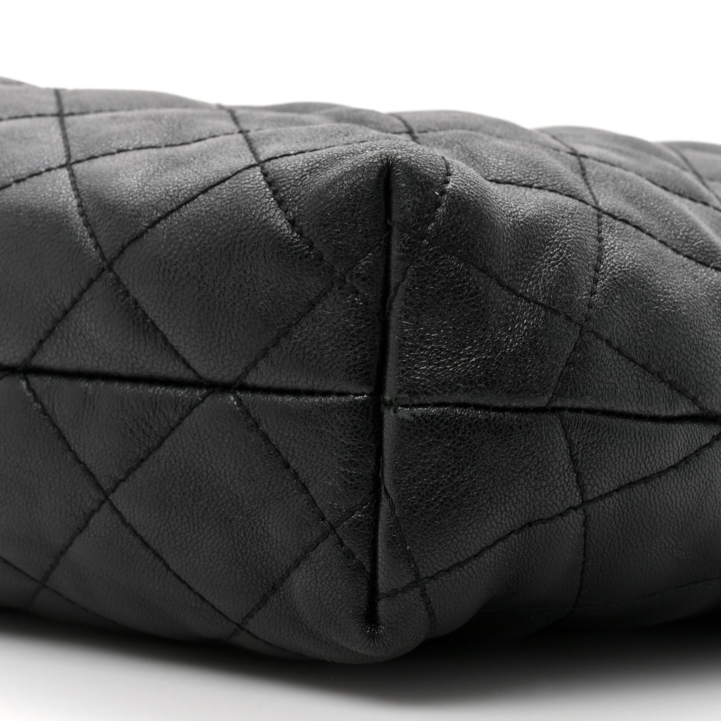 Lambskin Quilted Maxi Icare Shopping Tote Black