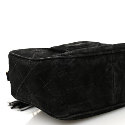 Chanel Suede Quilted CC Tassel Camera Case  Black 10 of 11