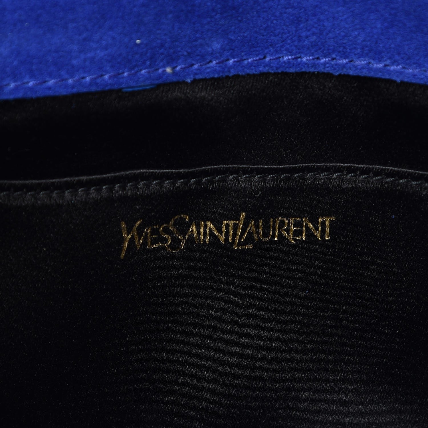 Saint Laurent Patent Calfskin Monogram Large Belle De Jour Clutch Royal Blue 6 of 7