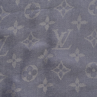 Louis Vuitton Silk Lurex Wool Monogram Shine Shawl Charcoal Grey 4 of 6