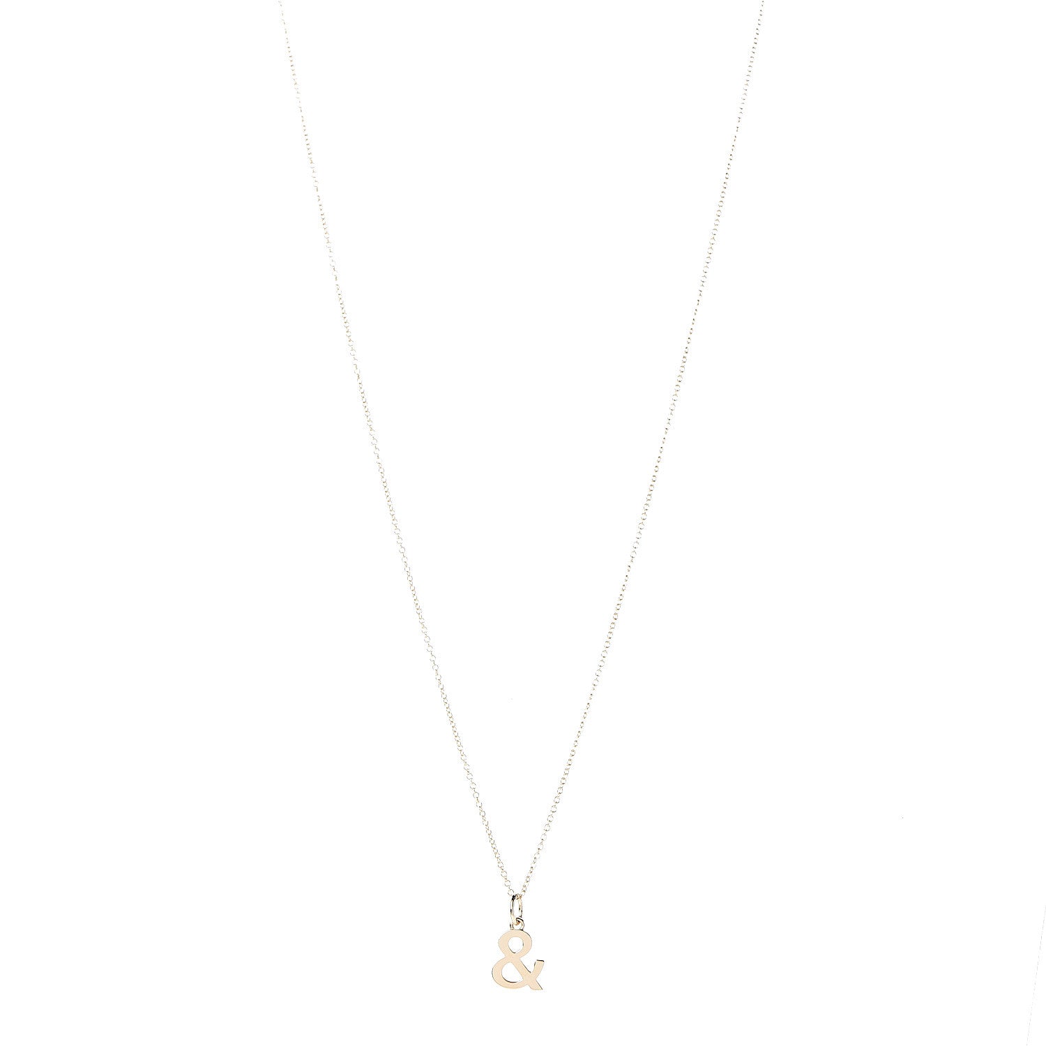 Tiffany 18K Yellow Gold Ampersand Pendant Necklace 1 of 7