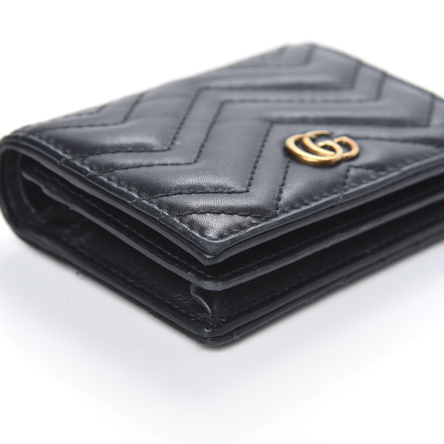 Gucci Calfskin Matelasse GG Marmont Card Case Wallet Black 8 of 13