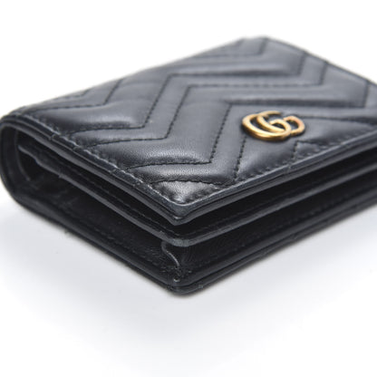 Gucci Calfskin Matelasse GG Marmont Card Case Wallet Black 8 of 13