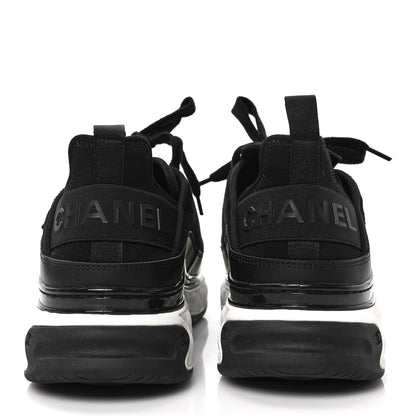 Chanel Velvet Calfskin Mixed Fibers CC Sneakers 39.5 Black 5 of 8