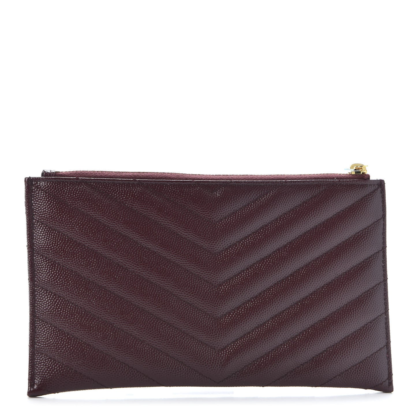Grain De Poudre Matelasse Chevron Monogram Bill Pouch Amaranto