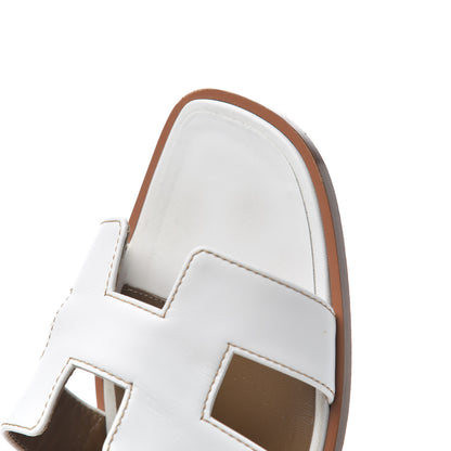 Hermes Box Calfskin Oran Sandals 40 White 18 of 19