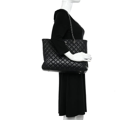 Chanel Calfskin Quilted Large Classic Shopping Tote Black 2 of 11
