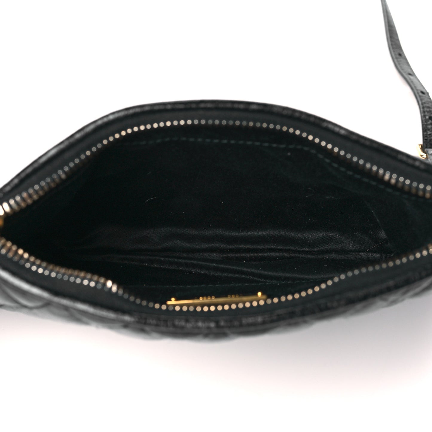 Vitello Shine Trapu Zip Crossbody Bag Black