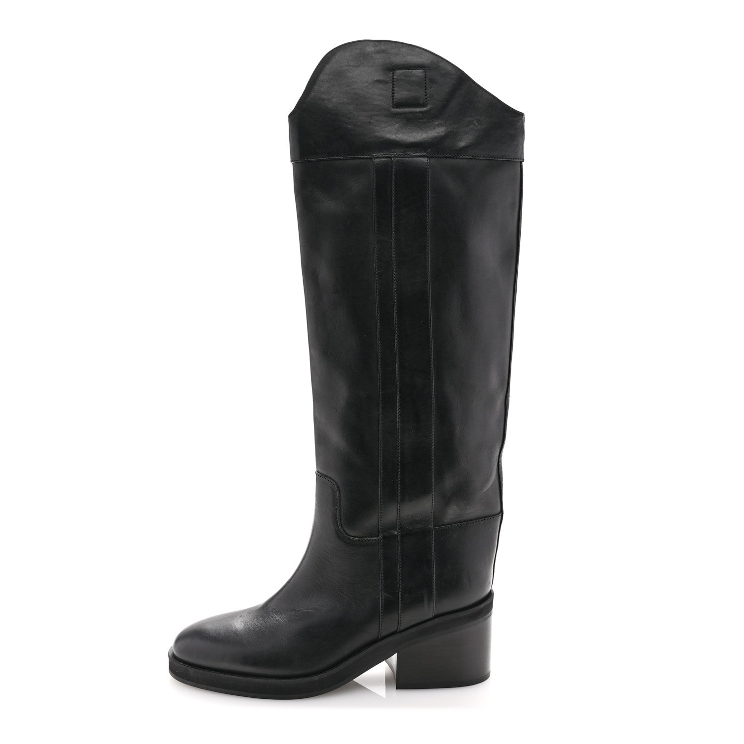 Jimmy Choo Calfskin Tonya 70 Knee High Boots 40.5 Black 1 of 11