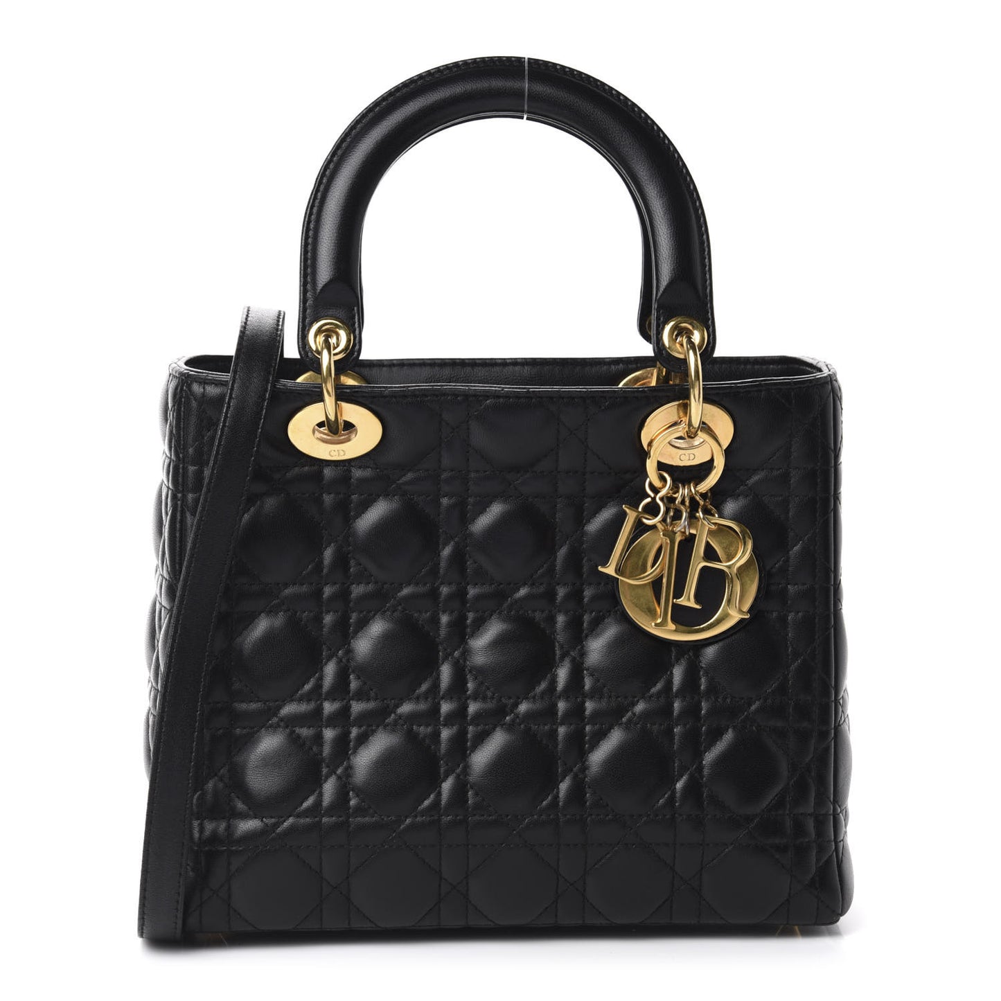 Lambskin Cannage Medium Lady Dior Black