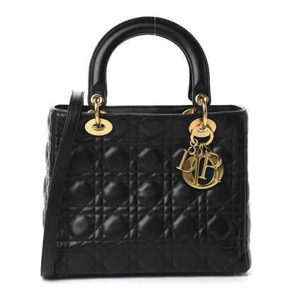 Christian Dior Lambskin Cannage Medium Lady Dior Black 1 of 11