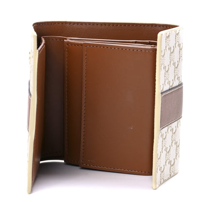 Celine Canvas Triomphe Folded Compact Wallet White Tan 6 of 12