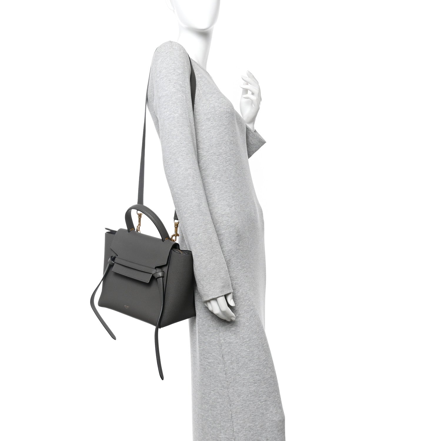 Celine Baby Grained Calfskin Micro Belt Bag Grey 2 of 10