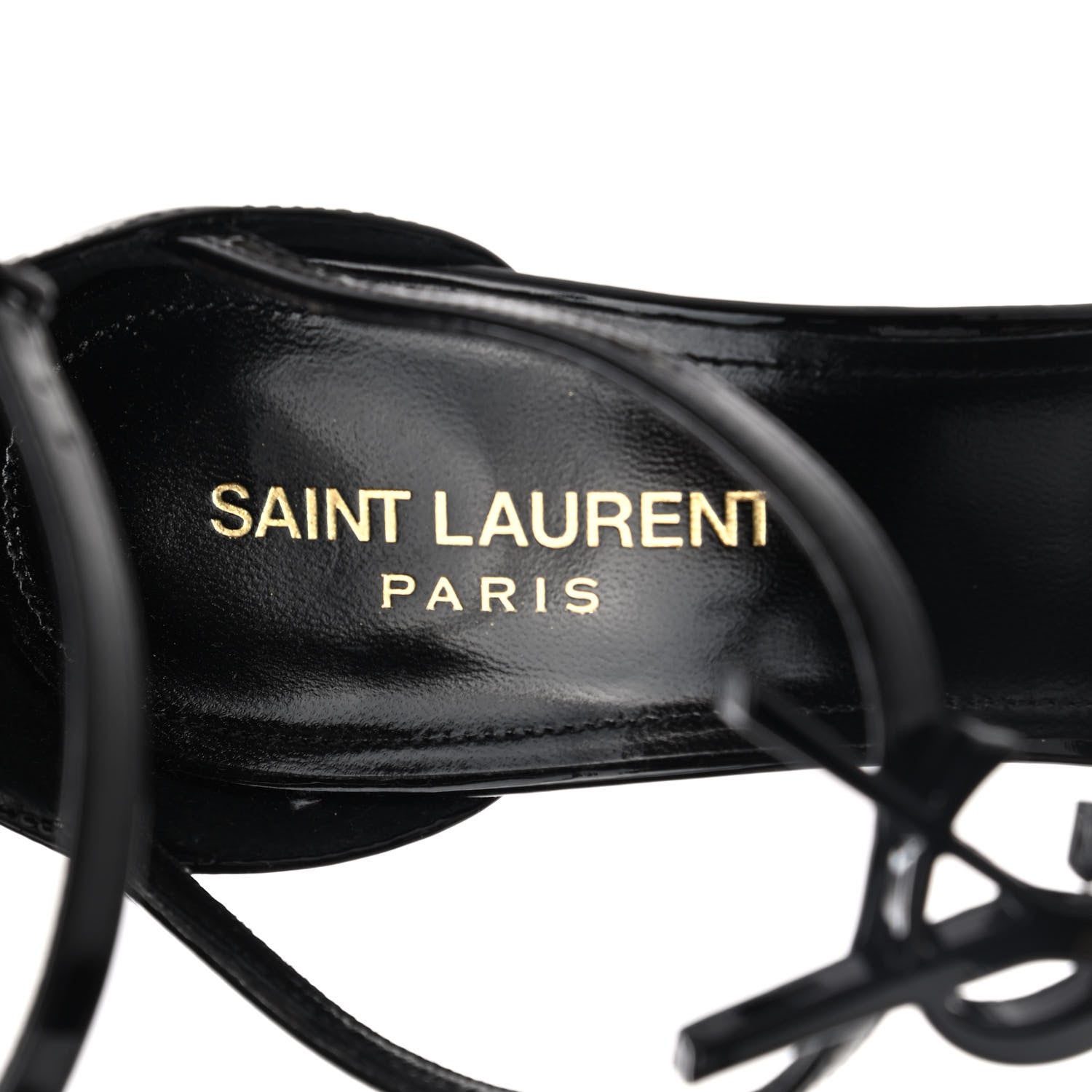 Saint Laurent Patent Cassandra 100 Sandals 38.5 Black 7 of 11