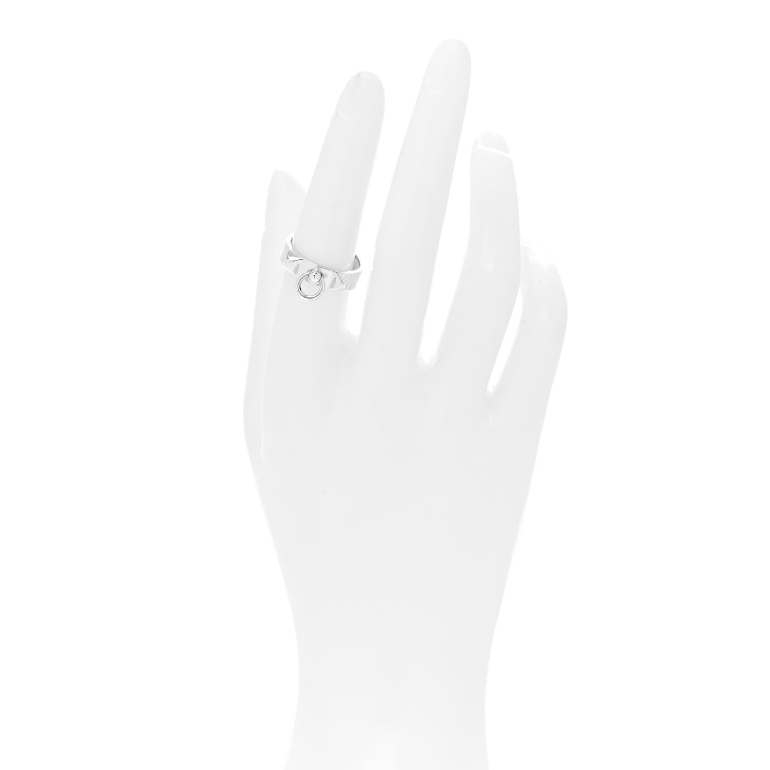 Hermes Sterling Silver PM Collier De Chien Ring 53 6.5 2 of 6