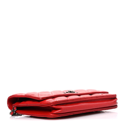 Chanel Glazed Calfskin Quilted Reissue Wallet On Chain WOC Red 4 of 12