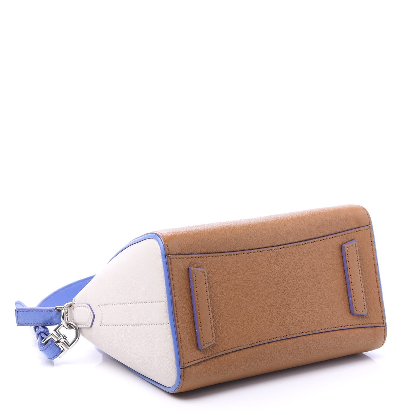 Sugar Goatskin Mini Tri-Color Antigona Tan White Blue