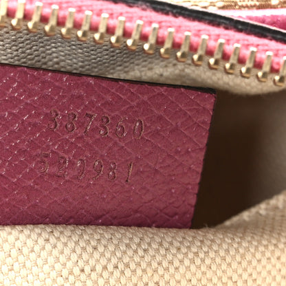 Gucci Monogram Textured Calfskin Mini Bree Messenger Bag Beige Ebony Peonia Flower 7 of 9