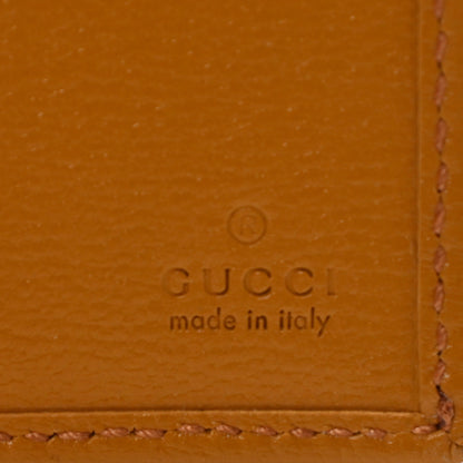 Gucci GG Supreme Monogram Textured Calfskin Retro Interlocking G Passport Case Beige Yellow 6 of 7