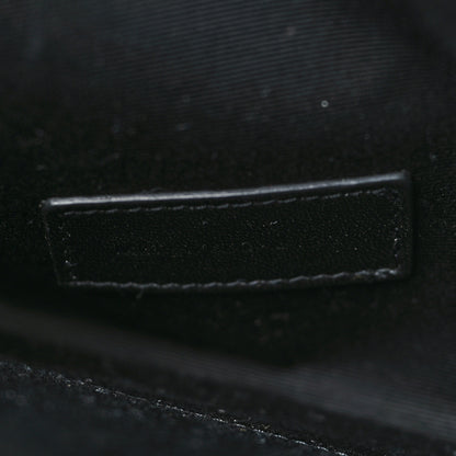 Saint Laurent Grain De Poudre Matelasse Chevron Monogram Envelope Clutch Black 7 of 9