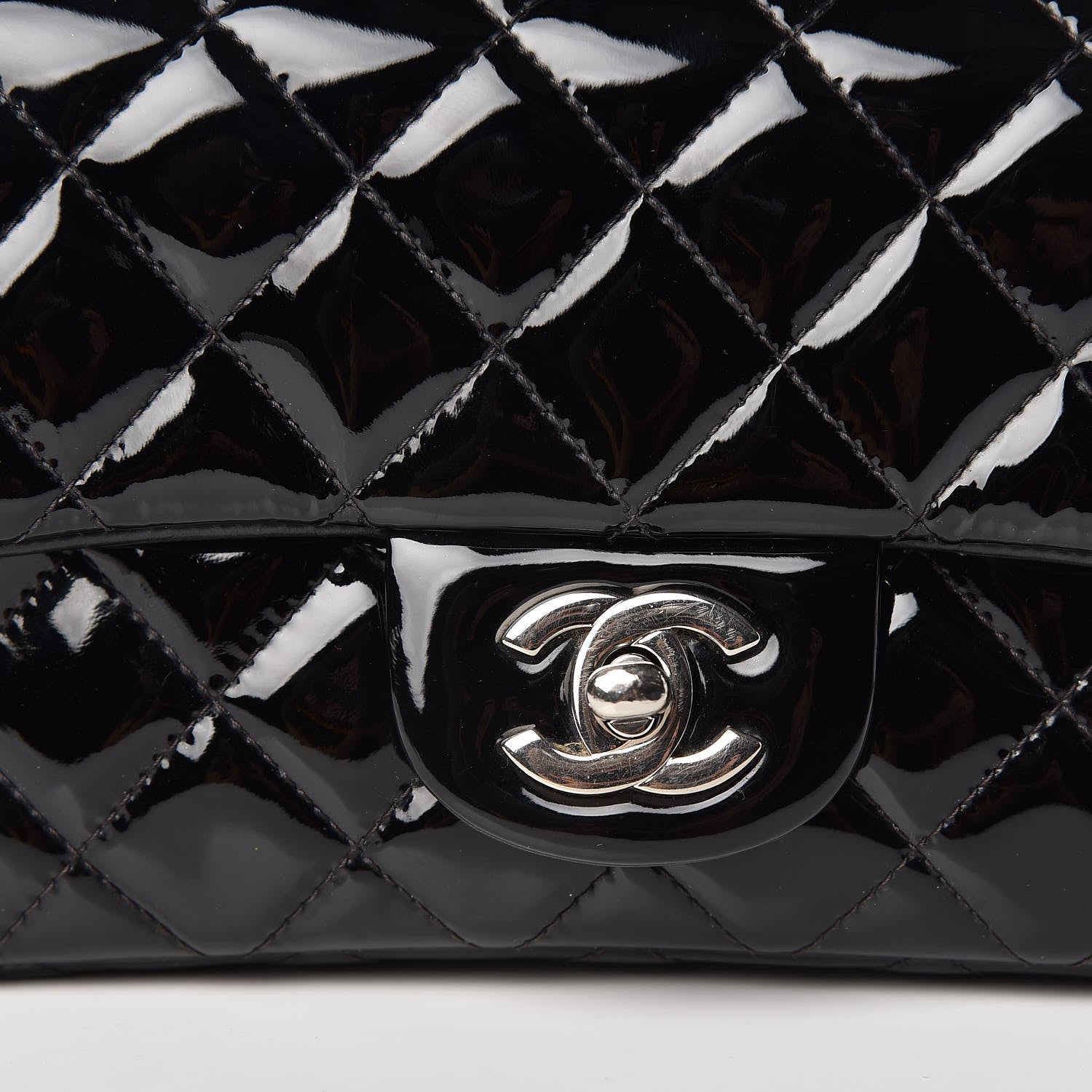 Chanel Patent Calfskin Quilted Mini Rectangular Flap Black 11 of 11