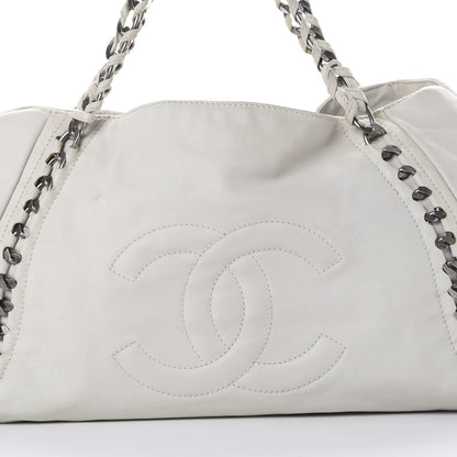Chanel Calfskin Large East West Modern Chain Tote White 7 of 23