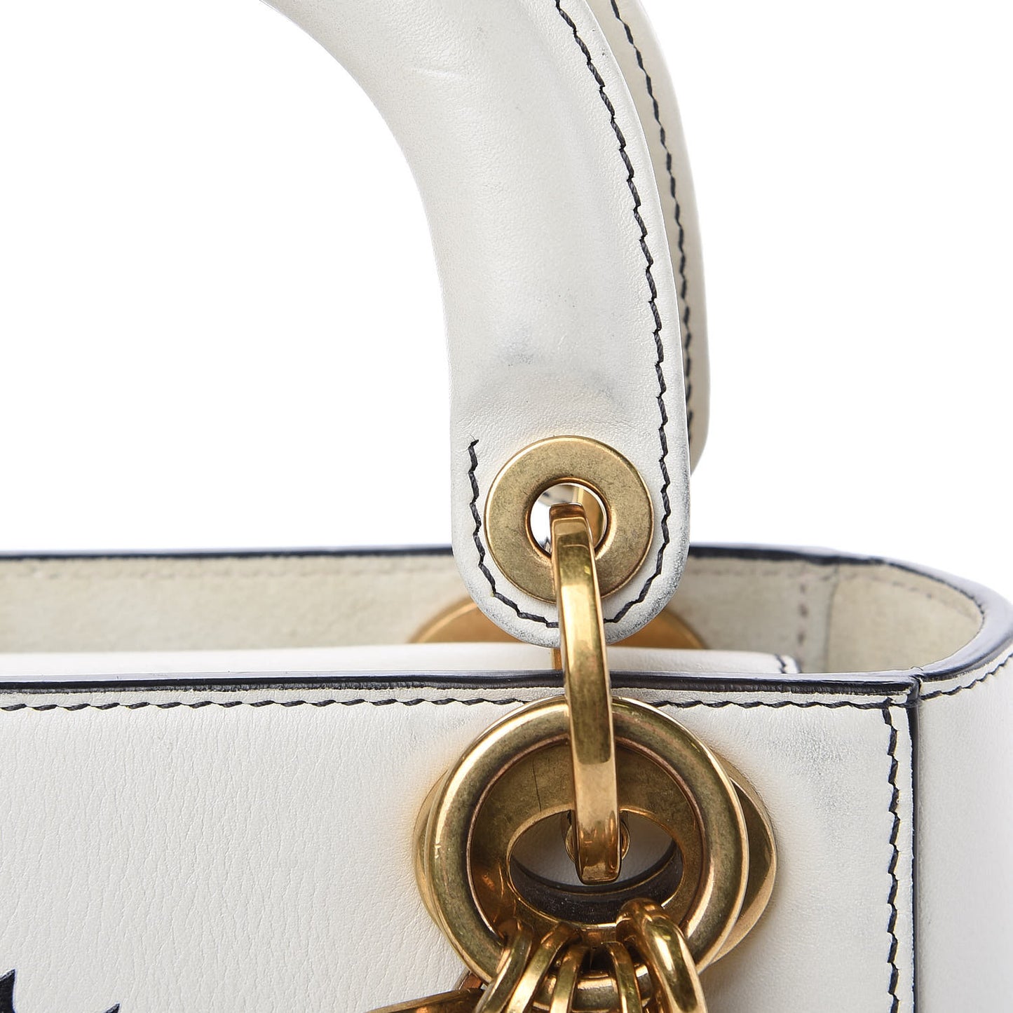 Calfskin Painted Niki de Saint Phalle Dragon Lady Dior Bag White