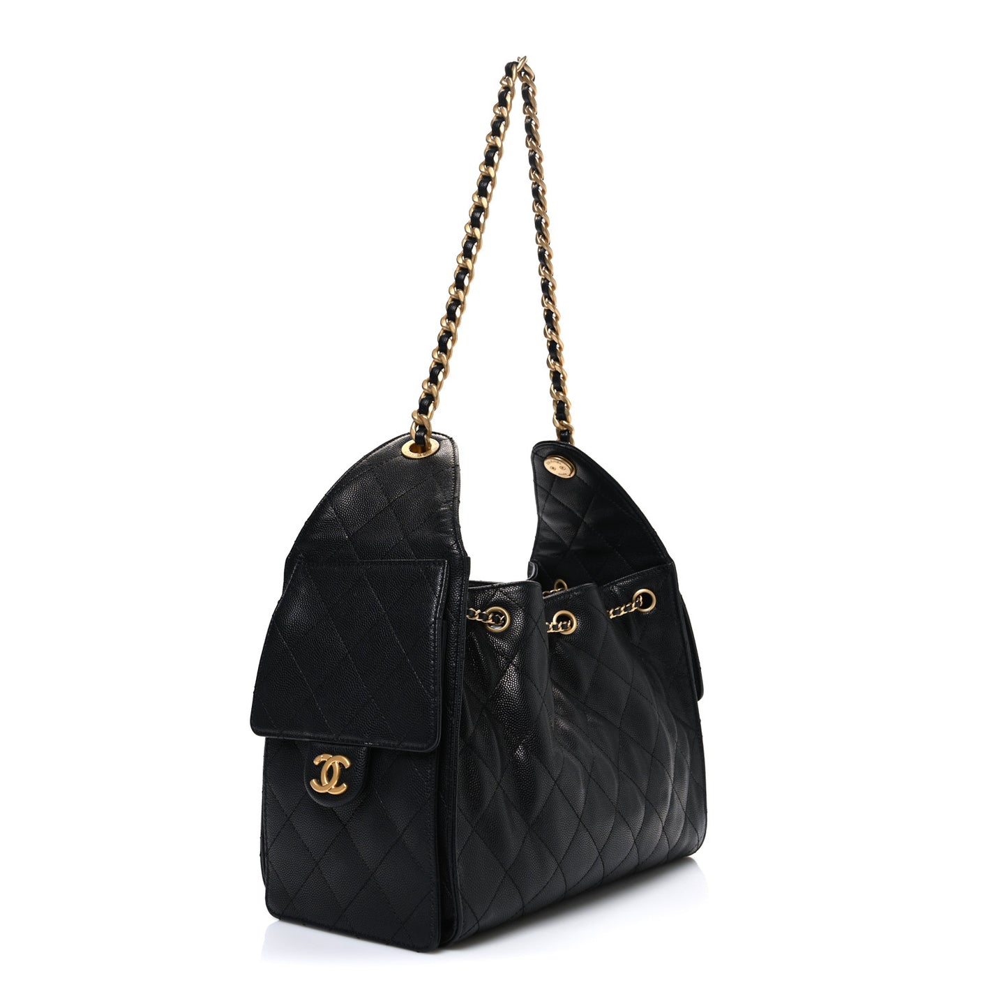 Caviar Quilted Small Chanel 25 Handbag Black