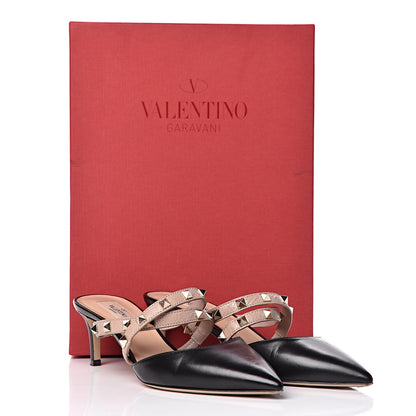 Valentino Garavani Nappa Rockstud Criss Cross 55mm Mules 38 Black Poudre 13 of 13