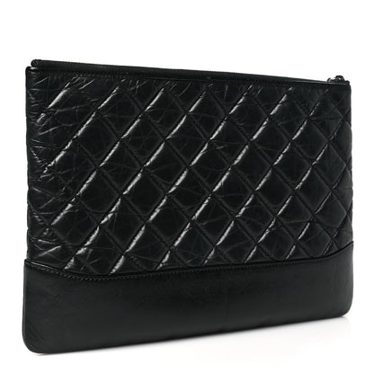 Chanel Aged Calfskin Quilted Medium Gabrielle Cosmetic Case Black 3 of 10