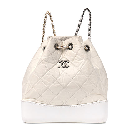 Chanel Aged Calfskin Quilted Small Gabrielle Backpack White 1 of 8