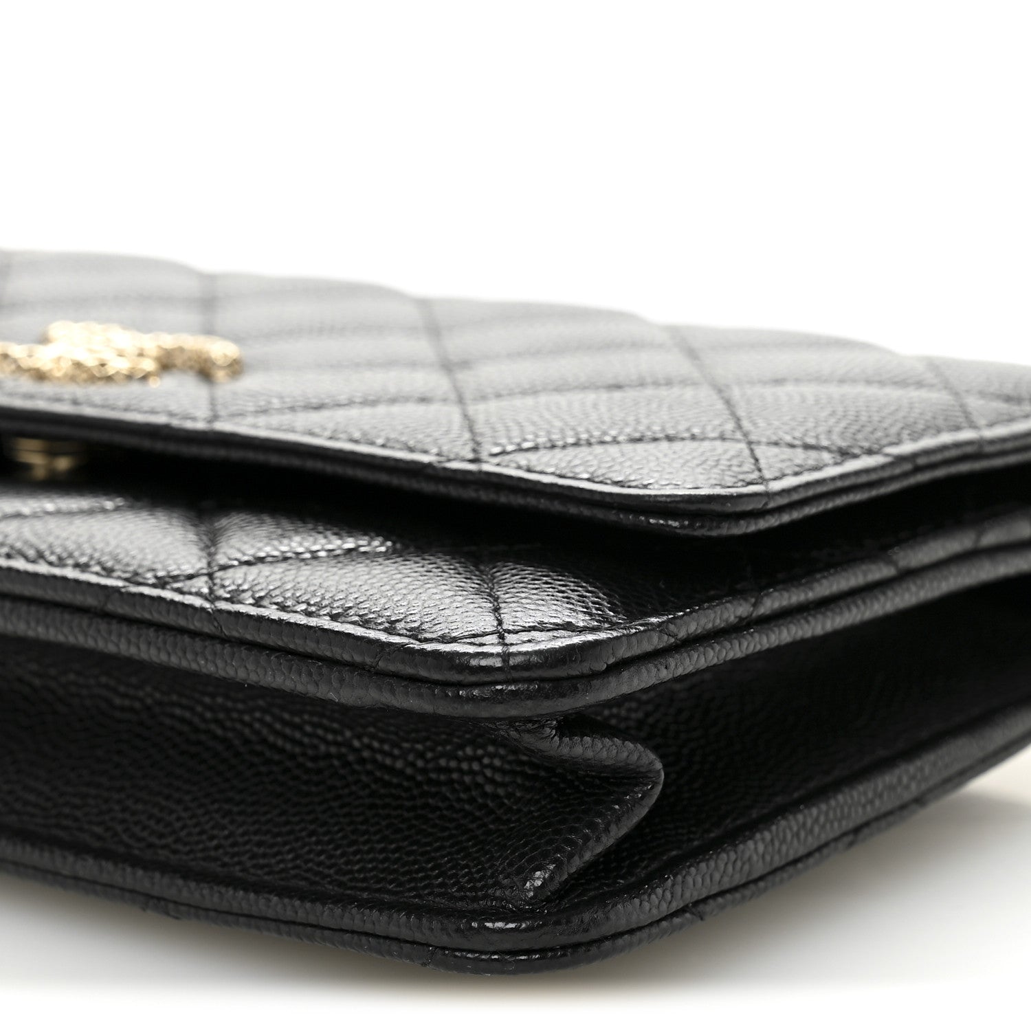 Chanel Caviar Quilted Perforated Metal CC Wallet On Chain WOC Black 11 of 13