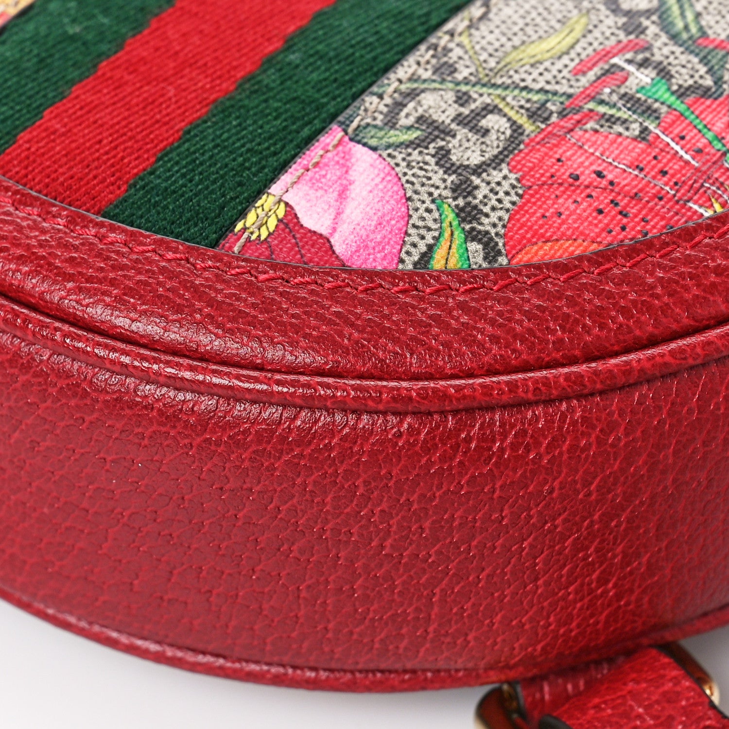 Gucci GG Supreme Monogram Web Flora Mini Ophidia Round Backpack Red 8 of 8