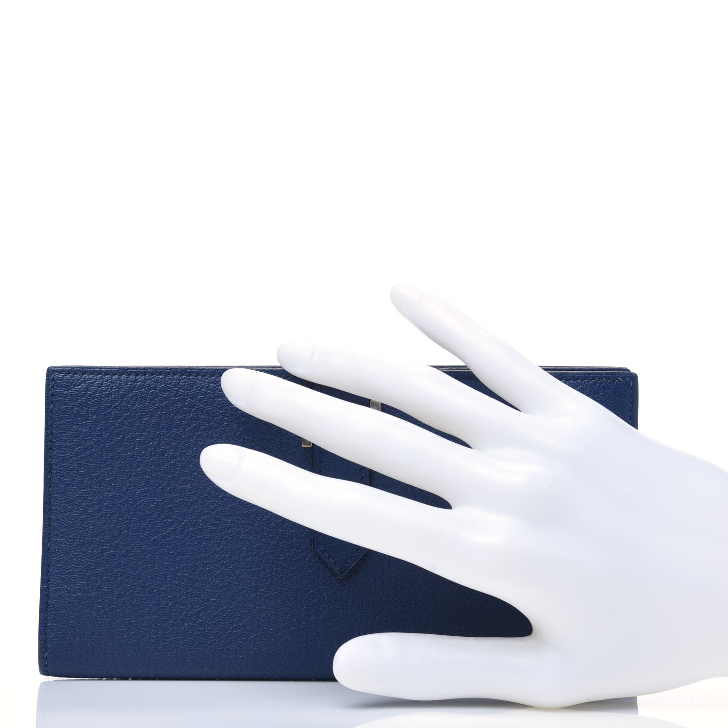 Hermes Chevre Mysore Bearn Gusset Wallet Bleu Saphir 2 of 17