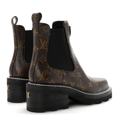 Louis Vuitton Patent Monogram LV Beaubourg Ankle Boots 40 Black 5 of 10