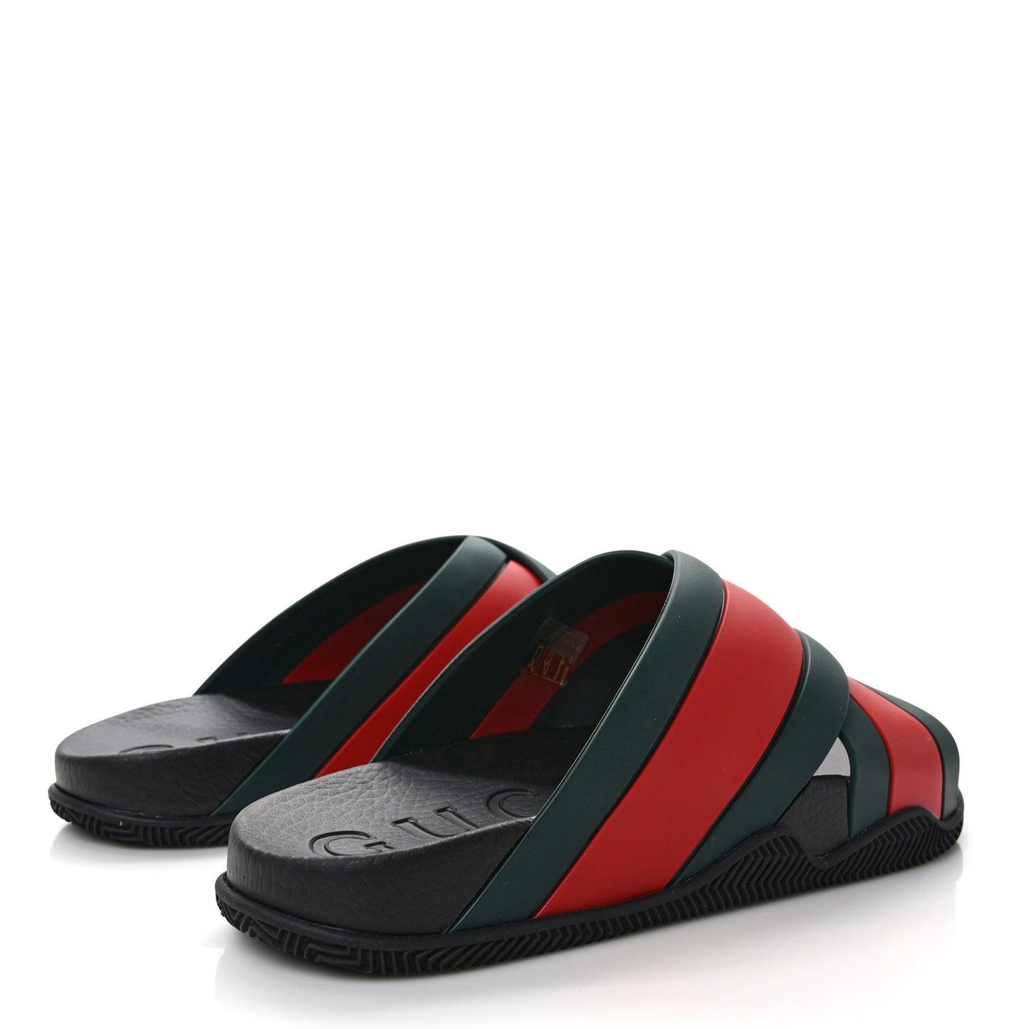 Rubber Web Mens Criss Cross Slide Sandals 9 Green Red