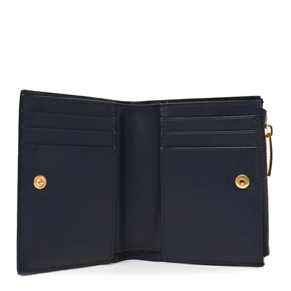Bottega Veneta Nappa Denim Intrecciato Small Bi Fold Wallet Abyss Indigo 5 of 6