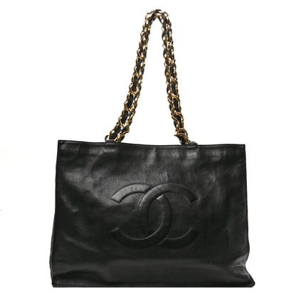 Chanel Lambskin CC Tote Black 1 of 10