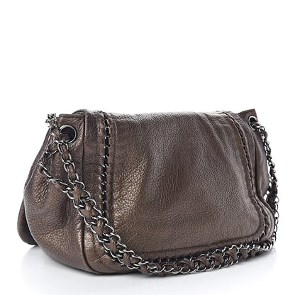 Chanel Metallic Deerskin Luxe Ligne Flap Bronze 3 of 12