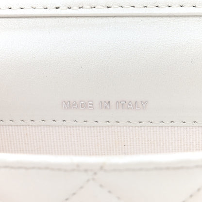 Chanel Calfskin Quilted Maxi Pearls Card Holder Flap With Chain White 7 of 11