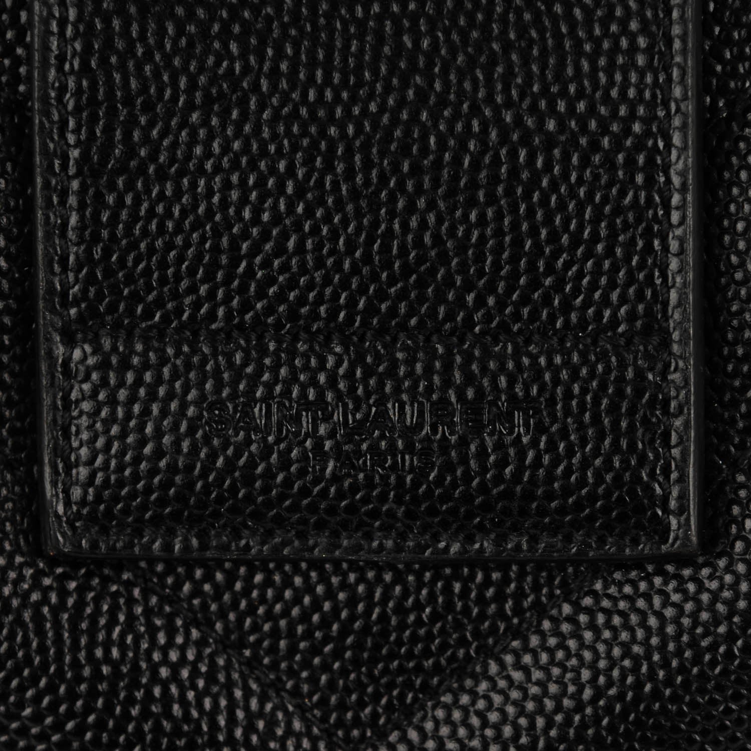 Saint Laurent Grain de Poudre Matelasse Chevron Monogram Shopping Bag Black 6 of 8