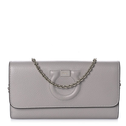 Salvatore Ferragamo Calfskin City Wallet On Chain Rhinoceros 1 of 9