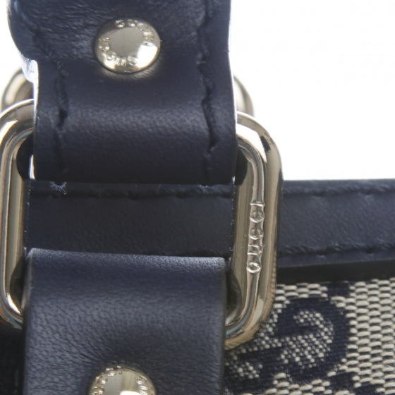 Monogram Selleria Calfskin Vintage Web Medium Boston Beige Blue